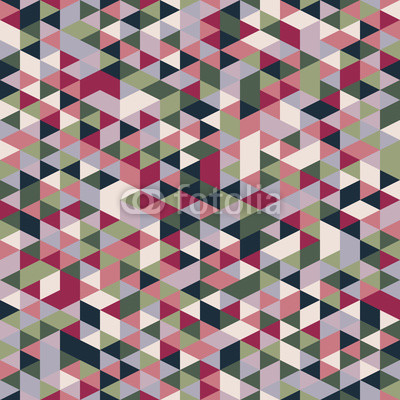 Retro style triangle pattern. Randomly colored triangles, vertical layout. Colors of blossoming cherry. Abstract geometric vector background.