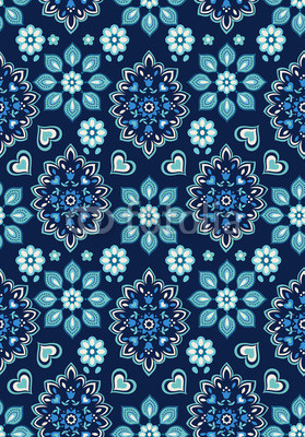 navy floral bandana vector ~ seamless background