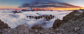 Fototapety Mountain Marmolada at sunset in Italy dolomites at summer
