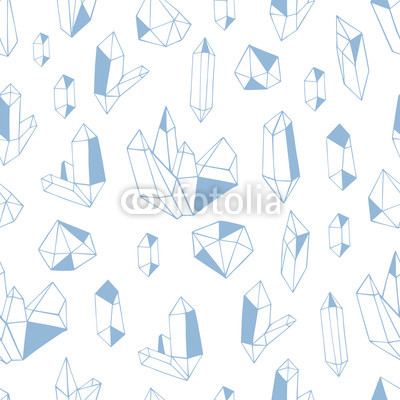 Seamless pattern with crystals