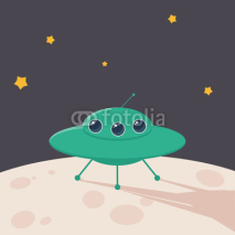 Fototapety UFO rocket icons