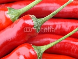 Naklejki Red Chili Pepper and green bell pepper