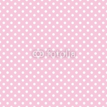 Naklejki Polka dots on baby pink background retro seamless vector pattern