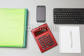 Fototapety top view  of accountant desktop
