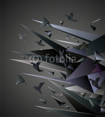 Paper Escape, Origami abstract vector illustration.