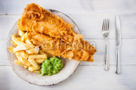 Fototapety Traditional english food - Fish and chips