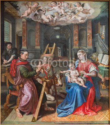 Antwerp - Saint Luke at painting of Madona - cathedral
