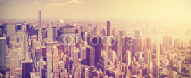 Obrazy i plakaty Vintage toned Manhattan skyline at sunset, NYC, USA.