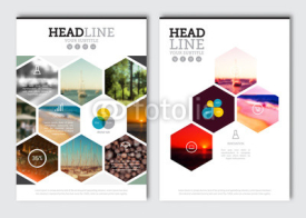 Business brochure design template. Vector flyer layout, blur background with elements for magazine, cover, poster design. A4 size.