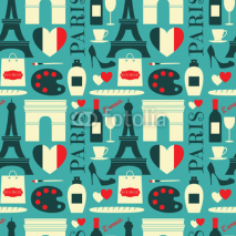 Obrazy i plakaty Seamless Paris Background