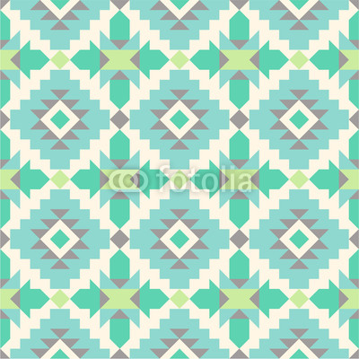 Seamless ethnic pattern in mint tints