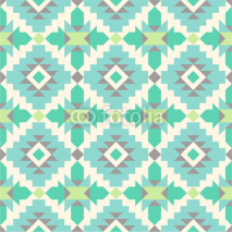 Naklejki Seamless ethnic pattern in mint tints