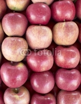 Naklejki red apples closeup at the local market