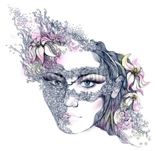 Naklejki floral decorated face