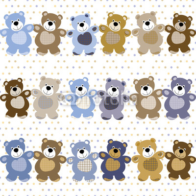 vector seamless pattern of a toy teddy bear