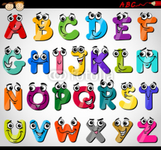Fototapety capital letters alphabet cartoon illustration