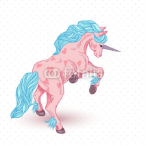 vector illustration of pink unicorn with hearts