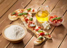 Naklejki Pizza in the shape of Italy