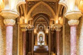 Fairytale corridor of Monserrate Palace in Sintra.