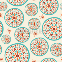 Fototapety Boho pattern with handmade indian art design