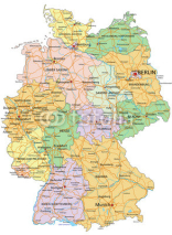 Obrazy i plakaty Germany - Highly detailed editable political map with separated layers.