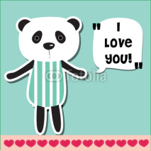 Naklejki Panda greeting card
