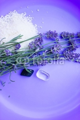 Lavander and two mineral stones
