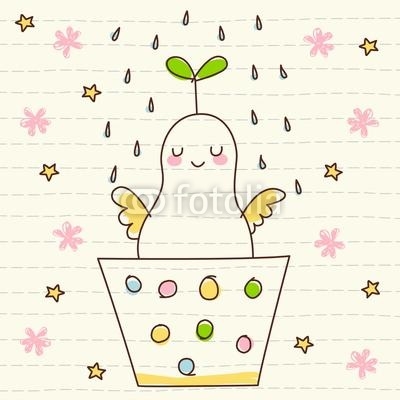 Vector Cute Smiling Plant