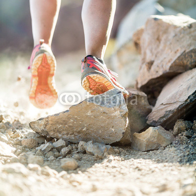 Walking or running legs, adventure and exercising