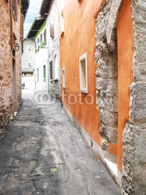 Narrow street of Cannobio. Italy