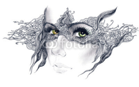 Fototapety abstract decorated woman face