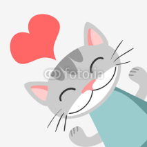 Obrazy i plakaty Romantic card with cute kitty