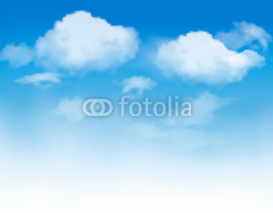 Naklejki White clouds in a blue sky. Sky background. Vector