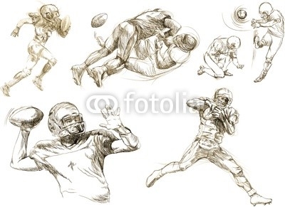 american footbal,different snapshots (hand drawing collection)