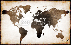 Obrazy i plakaty Stara mapa świata na pergaminie