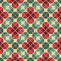Seamless vintage tiles background with stylized flowers.