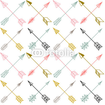 Vector seamless colorful ethnic pattern with arrows.