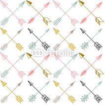 Naklejki Vector seamless colorful ethnic pattern with arrows.
