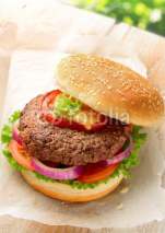 Fototapety Hamburger pure beef