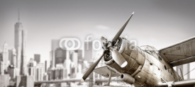 Fototapety biplane against a skyline