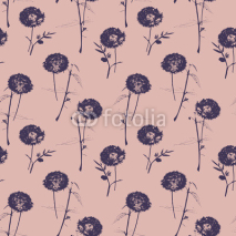 Fototapety seamless pattern with dandelions