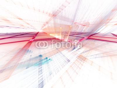 Abstract background element. Fractal graphics series. Three-dimensional composition of repeating grids. Information technology concept. Color image on black backdrop.