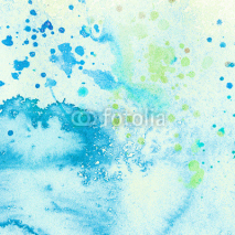 Obrazy i plakaty Painted blue watercolor splashes