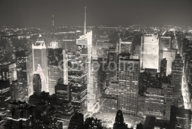 Naklejki New York City Manhattan Times Square skyline aerial view panoram