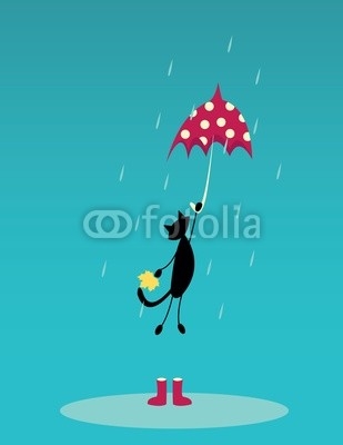 Cat with umbrella