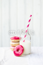 Obrazy i plakaty Donuts and milk