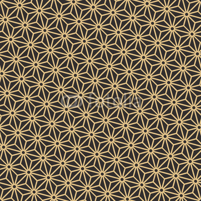 Seamless antique palette black and gold diagonal japanese asanoha pattern vector