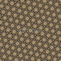 Obrazy i plakaty Seamless antique palette black and gold diagonal japanese asanoha pattern vector