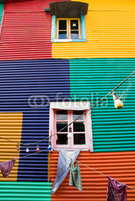 Colourful window in La Boca