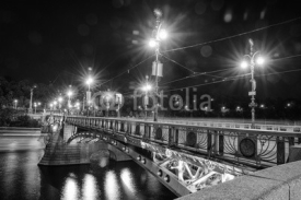 Svatopluk Cech Bridge in Prague in black and white
